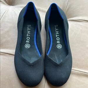 Rothy's Black and Blue Minimalist Flats